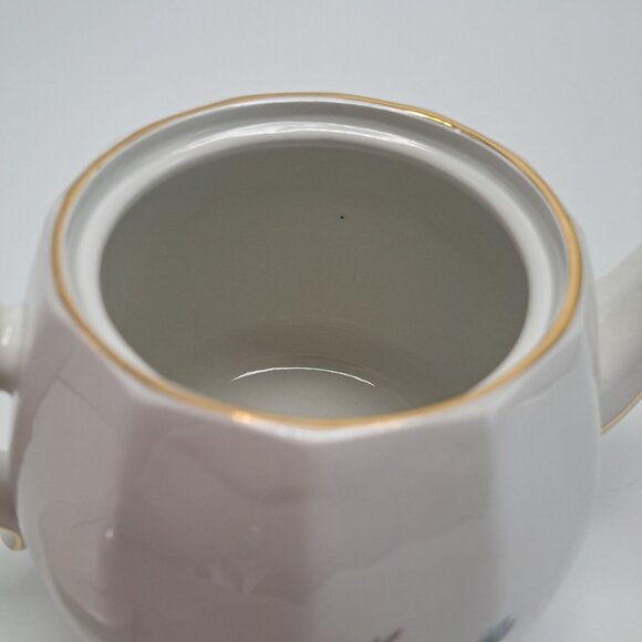 Vintage Ellgreave Genuine Ironstone Floral Teapot With Gold Trim - Picture 15 of 16